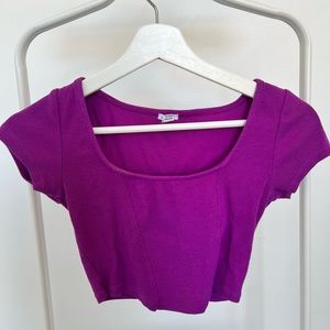garage purple crop top